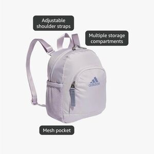 Adidas Linear Purple Silver Dawn Compact Mini Backpack